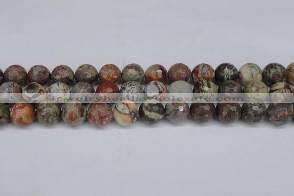 CAG7016 15.5 inches 16mm faceted round ocean agate gemstone beads