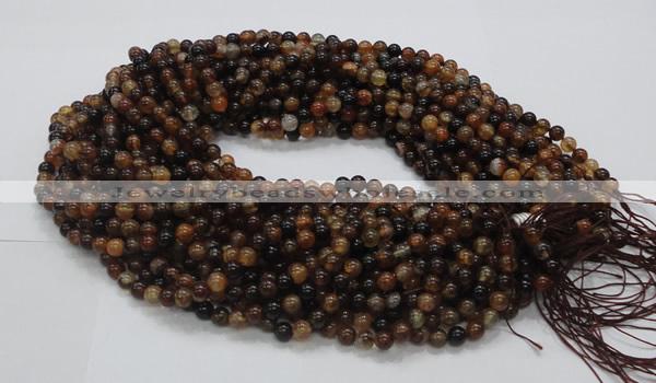 CAG702 15.5 inches 6mm round dragon veins agate beads wholesale
