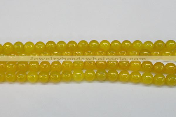 CAG7105 15.5 inches 14mm round yellow agate gemstone beads