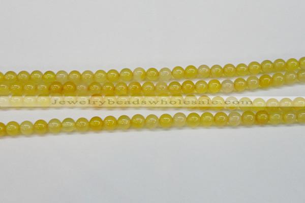 CAG7109 15.5 inches 8mm round yellow agate gemstone beads