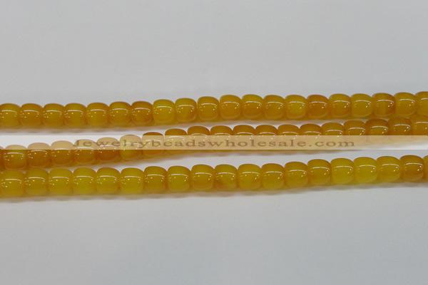 CAG7115 15.5 inches 10*12mm apple-shaped yellow agate gemstone beads