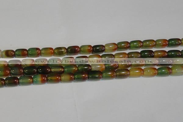 CAG7176 15.5 inches 10*14mm drum rainbow agate gemstone beads