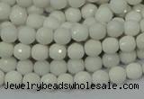 CAG7185 15.5 inches 3mm faceted round white agate gemstone beads