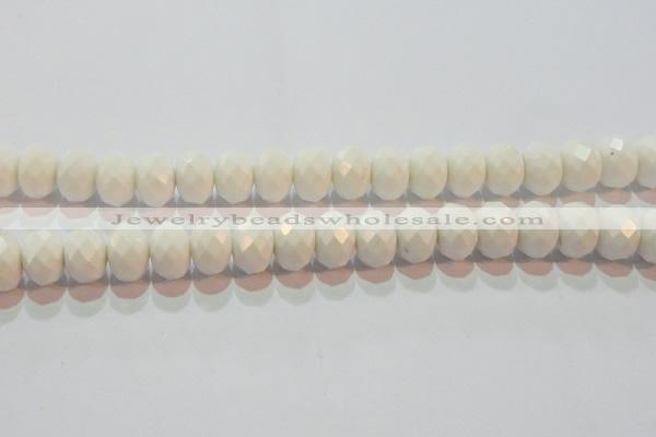 CAG7195 15.5 inches 10*14mm faceted rondelle white agate beads