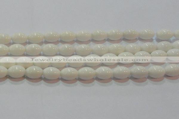 CAG7204 15.5 inches 12*16mm rice white agate gemstone beads