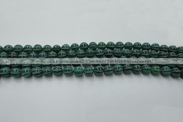 CAG8005 15.5 inches 8mm carved round green agate beads