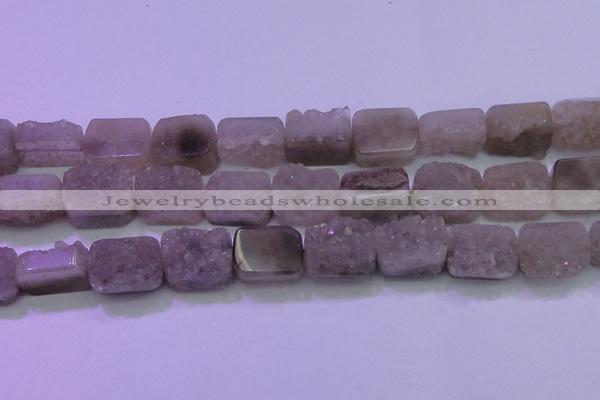 CAG8455 15.5 inches 18*25mm rectangle grey druzy agate gemstone beads
