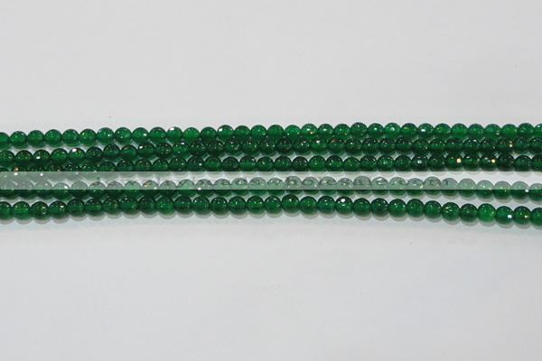 CAG8582 15.5 inches 6mm faceted round green agate gemstone beads
