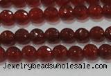 CAG8590 15.5 inches 6mm faceted round red agate gemstone beads
