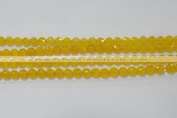 CAG8603 15.5 inches 10mm faceted round yellow agate gemstone beads