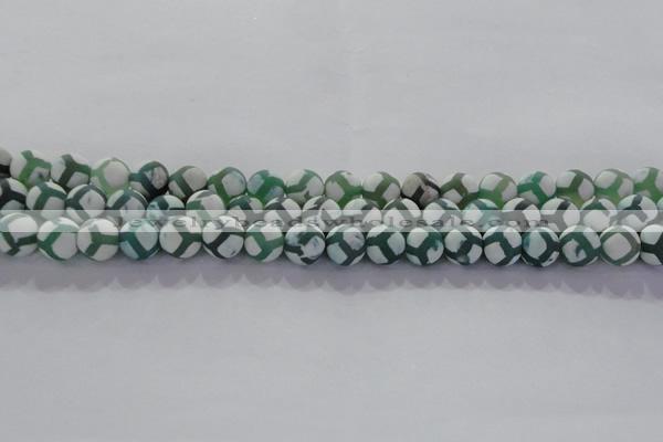 CAG8721 15.5 inches 8mm round matte tibetan agate gemstone beads
