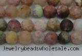 CAG8745 15.5 inches 4mm round matte rainbow agate beads