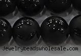 CAG8927 15.5 inches 10mm round matte black agate beads wholesale