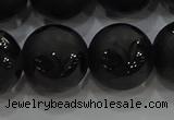 CAG8928 15.5 inches 12mm round matte black agate beads wholesale