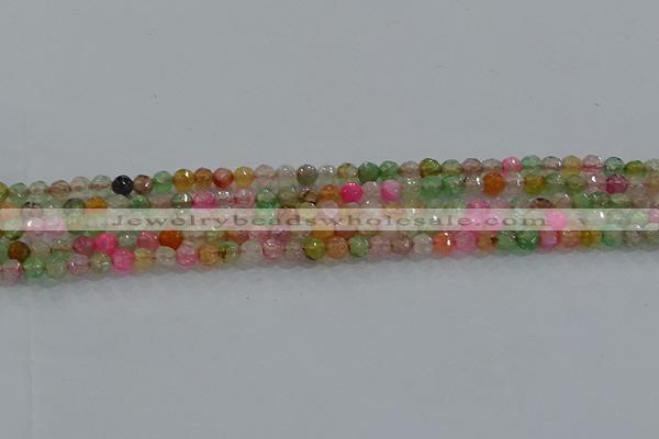 CAG8938 15.5 inches 4mm faceted round fire crackle agate beads