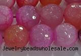 CAG8967 15.5 inches 14mm faceted round fire crackle agate beads