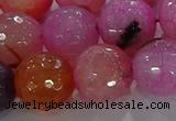 CAG8968 15.5 inches 16mm faceted round fire crackle agate beads
