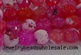 CAG8971 15.5 inches 6mm faceted round fire crackle agate beads