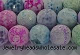 CAG8981 15.5 inches 10mm faceted round fire crackle agate beads