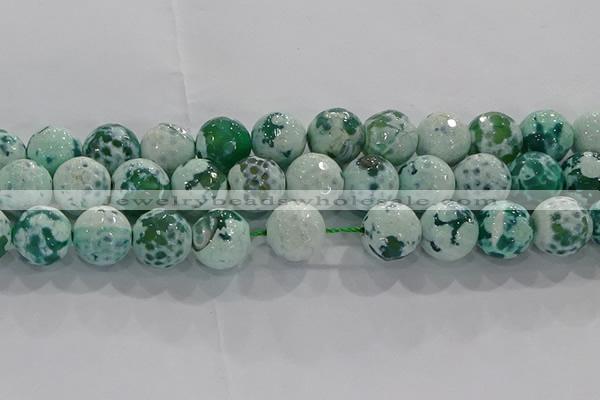 CAG9012 15.5 inches 16mm faceted round fire crackle agate beads