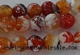 CAG9015 15.5 inches 8mm faceted round fire crackle agate beads