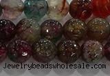 CAG9022 15.5 inches 8mm faceted round fire crackle agate beads