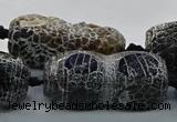 CAG9072 15.5 inches 16*40mm peanut-shaped fire crackle agate beads