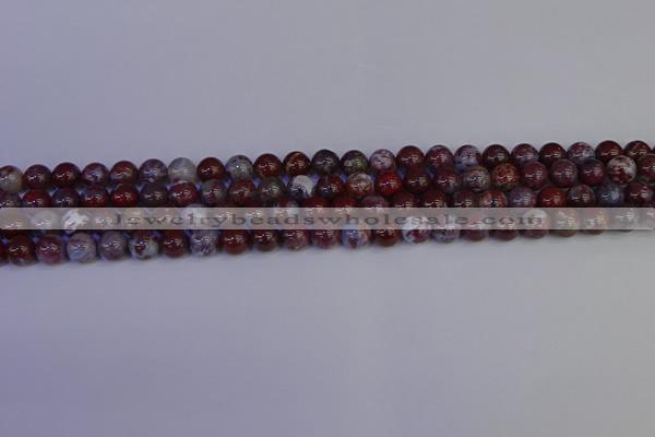 CAG9121 15.5 inches 6mm round red lightning agate beads