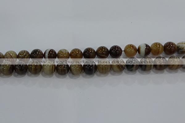 CAG9205 15.5 inches 12mm round line agate gemstone beads