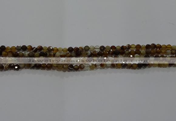 CAG9211 15.5 inches 4mm faceted round line agate gemstone beads