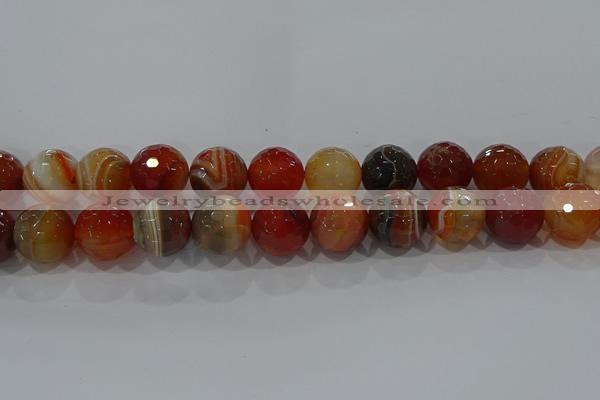 CAG9235 15.5 inches 16mm faceted round line agate beads wholesale