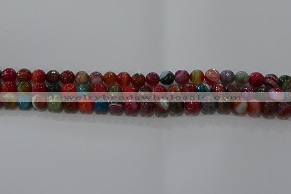 CAG9264 15.5 inches 8mm faceted round line agate beads wholesale