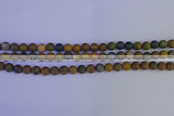 CAG9281 15.5 inches 6mm round matte ocean jasper beads wholesale