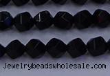 CAG9351 15.5 inches 6mm faceted nuggets black agate beads