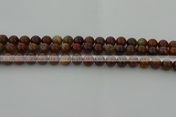 CAG9392 15.5 inches 8mm round red moss agate beads wholesale