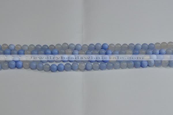 CAG9445 15.5 inches 4mm round blue agate beads wholesale