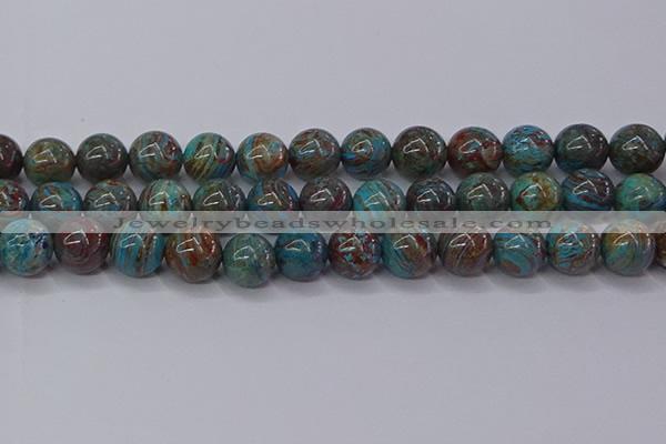 CAG9475 15.5 inches 12mm round blue crazy lace agate beads