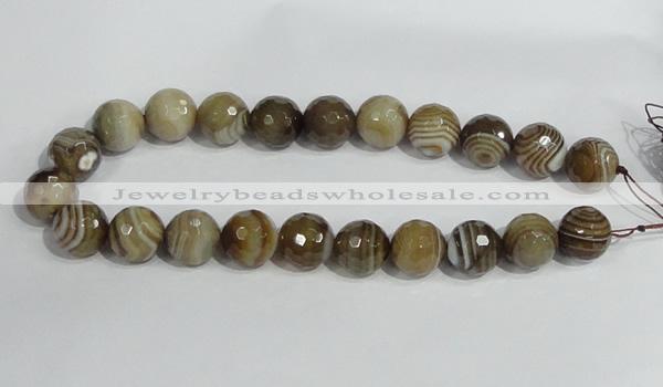CAG950 16 inches 18mm faceted round madagascar agate gemstone beads