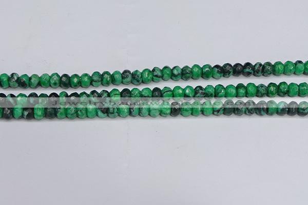 CAG9580 15.5 inches 4*6mm faceted rondelle crazy lace agate beads