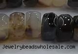 CAG9775 15.5 inches 8*16mm faceted rondelle agate gemstone beads