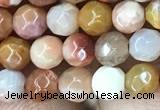 CAG9810 15.5 inches 4mm faceted round wood agate beads wholesale