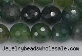CAG9826 15.5 inches 10mm faceted round moss agate beads