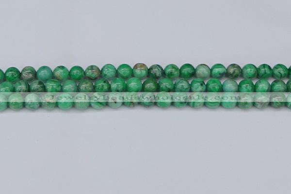 CAG9940 15.5 inches 8mm round green crazy lace agate beads