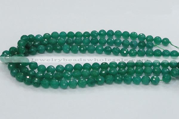 CAJ04 15.5 inches 10mm faceted round green aventurine jade beads