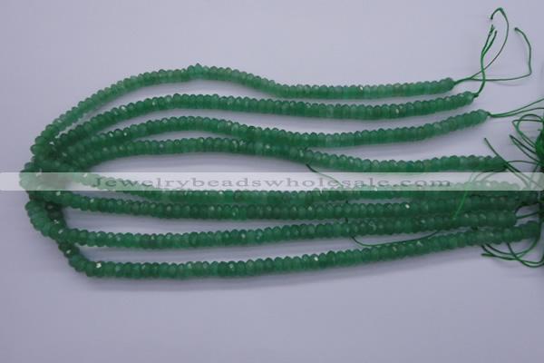 CAJ15 15.5 inches 4*6mm faceted rondelle green aventurine beads