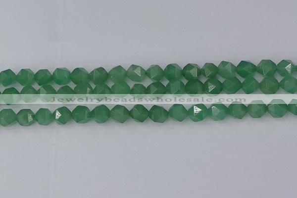 CAJ732 15.5 inches 8mm faceted nuggets green aventurine beads