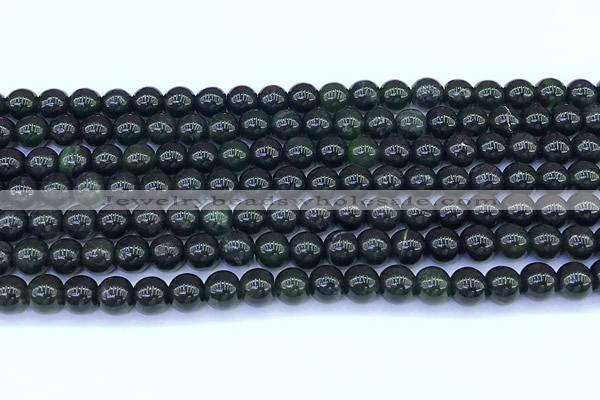 CAJ867 15 inches 6mm round black jade gemstone beads