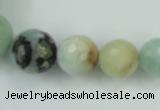 CAM110 15.5 inches multi-size faceted round amazonite gemstone beads