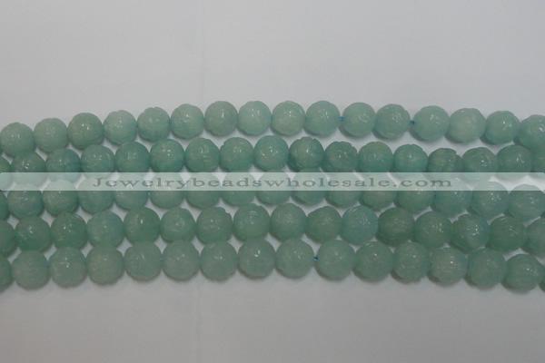 CAM1122 15.5 inches 8mm carved round amazonite beads wholesale