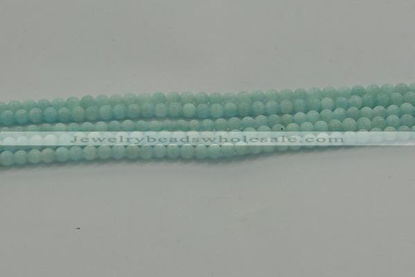 CAM1500 15.5 inches 4mm round natural peru amazonite beads